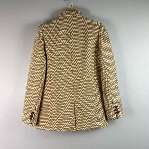 ANINE BING Fishbone Herringbone Pattern Blazer Jacket - Picture 8 of 13